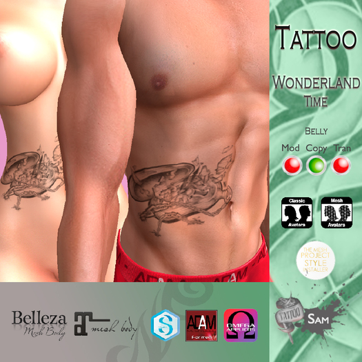 SAM TATTOOS WONDERLAND TIME UNISEX