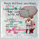 MBB * Ladybugs on White Rain Coat Outfit (K&B)