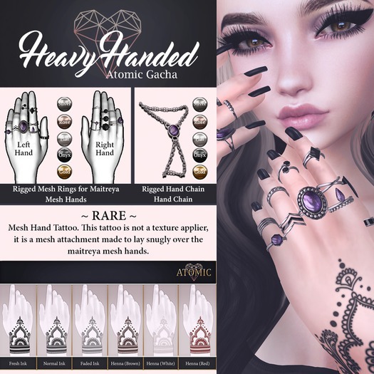 [Atomic] Gacha // Heavy Handed_Hand Chain - Onyx