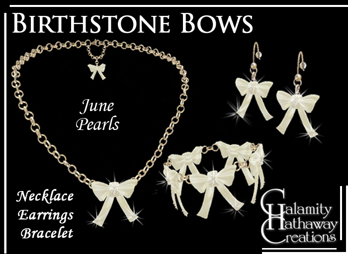 Birthstone Bows Jewelry - June Pearls 