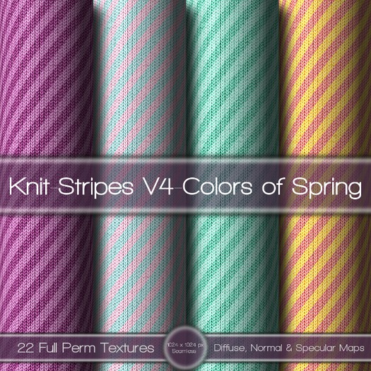 {L} Knit-Stripes V4-Colors of Spring