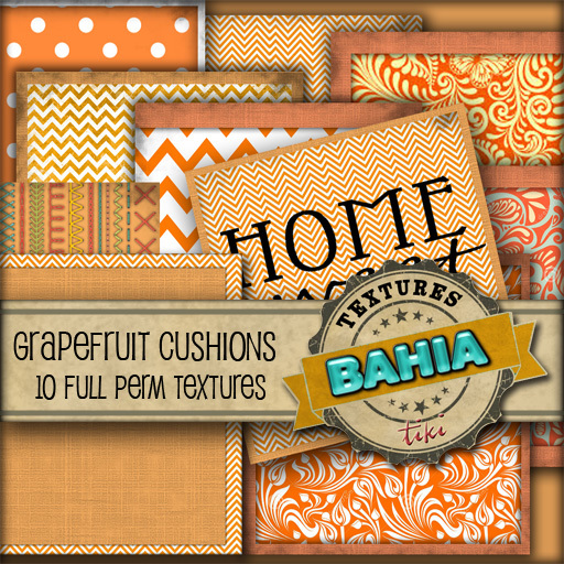 Bahia Tiki- Grapefruit Cushion Textures