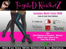 ::TwysteD KnickerZ:: Laced Thigh High Boots (Gray) - FITMESH