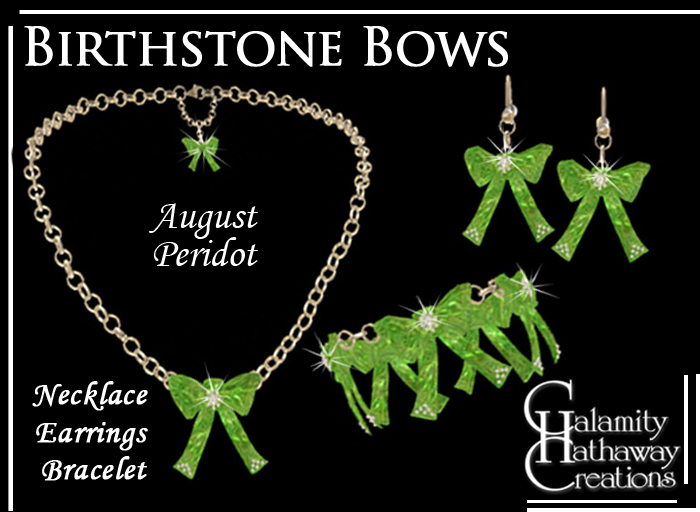 Birthstone Bows Jewelry - August Peridots 