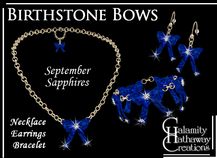 Birthstone Bows Jewelry - September Sapphires 