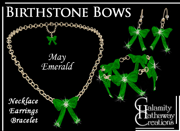 Birthstone Bows Jewelry - May Emeralds 