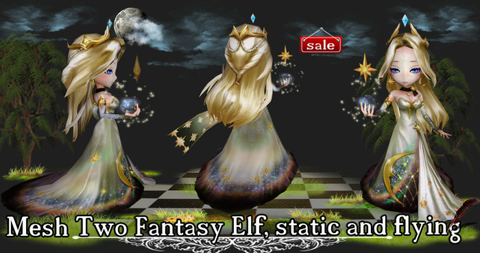 Mesh Two Fantasy Elf, static and flying (copy & modity) v  10