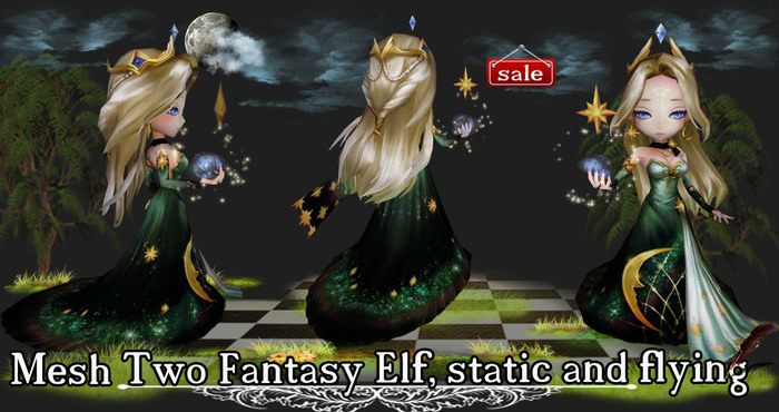 Mesh Two Fantasy Elf, static and flying (copy & modity) v  11