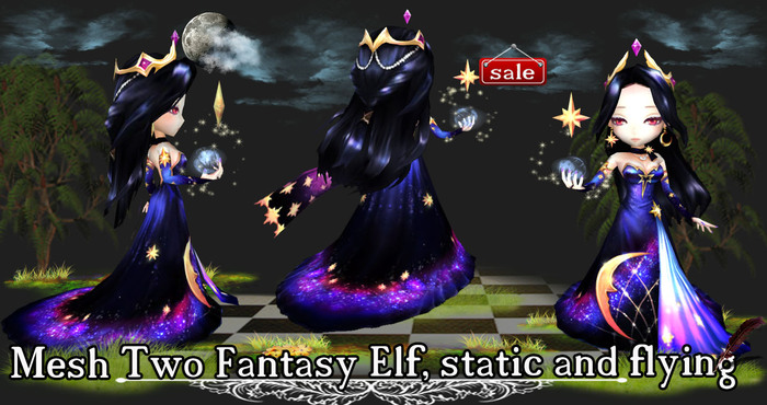 Mesh Two Fantasy Elf, static and flying (copy & modity) v  6