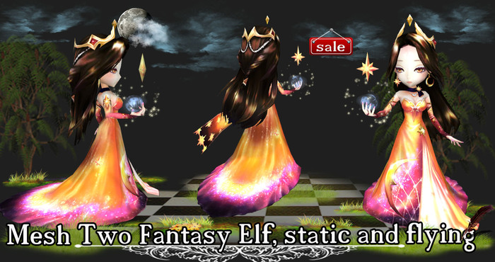 Mesh Two Fantasy Elf, static and flying (copy & modity) v  7