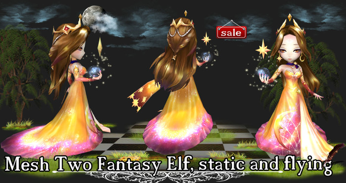Mesh Two Fantasy Elf, static and flying (copy & modity) v  8