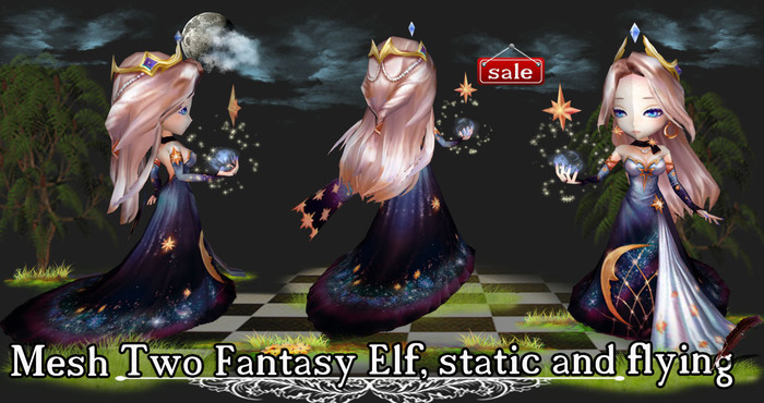 Mesh Two Fantasy Elf, static and flying (copy & modity) v  9