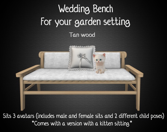 Wedding bench 1- Tan wood