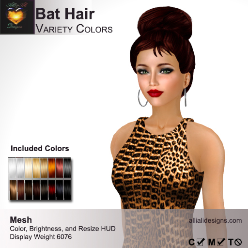 A&A Bat Hair Variety Colors, boxed