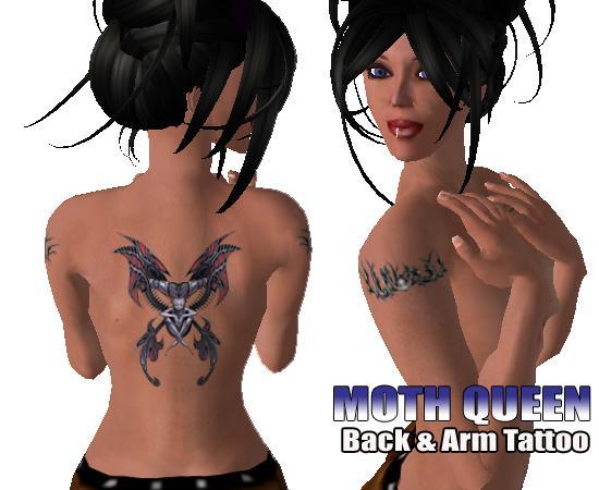 Moth Queen Back & Arm Tattoo Set