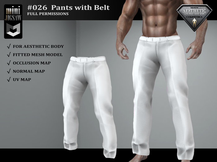 [ mJ ] #026 Full-Perm Pants with Belt