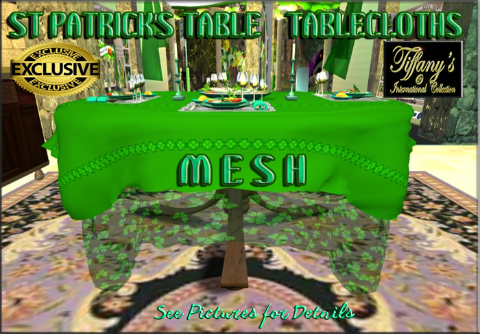 ST PATRICK'S TABLE WITH TABLECLOTHS-boxed