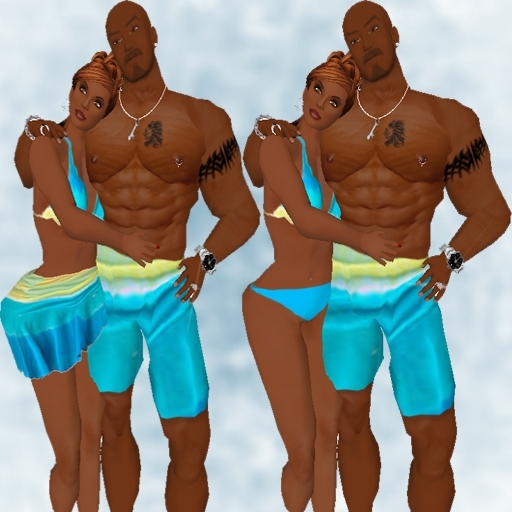 Blue Couples Swimset