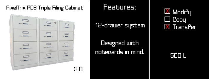 PixelTrix Triple Filing Cabinet w/PDS 3.0