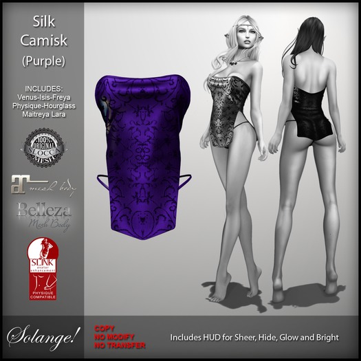 Solange! - Silk Camisk - PURPLE