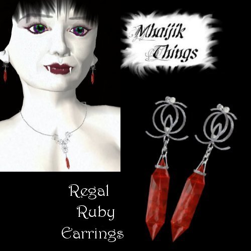 Earrings boxed set Regal Ruby