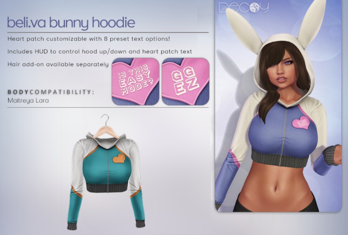 [Decoy] Beli.va Bunny Hoodie - Teal