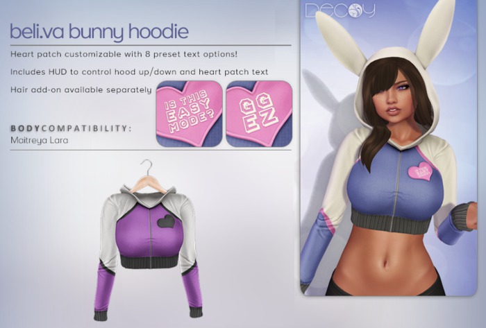 [Decoy] Beli.va Bunny Hoodie - Purple