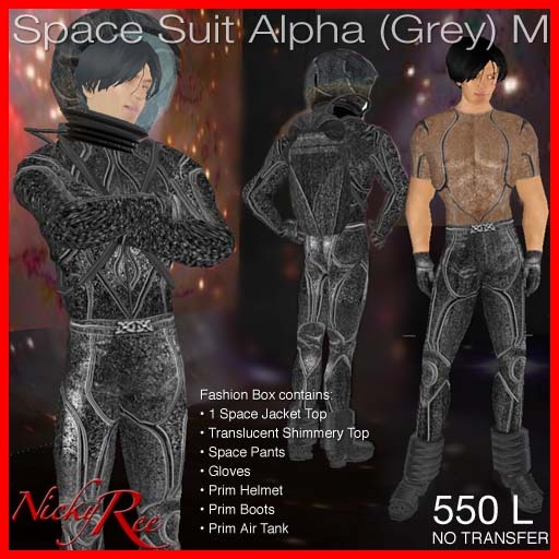 Nicky Ree Bodysuits - Space Suit Alpha (Grey) M
