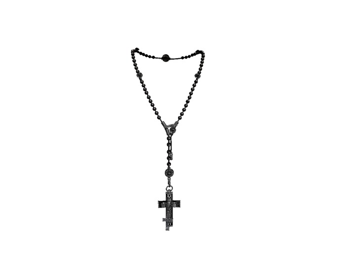 Necklace double cross silver
