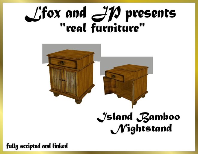 lfox and JP Real Nightstand - Island Bamboo (boxed)