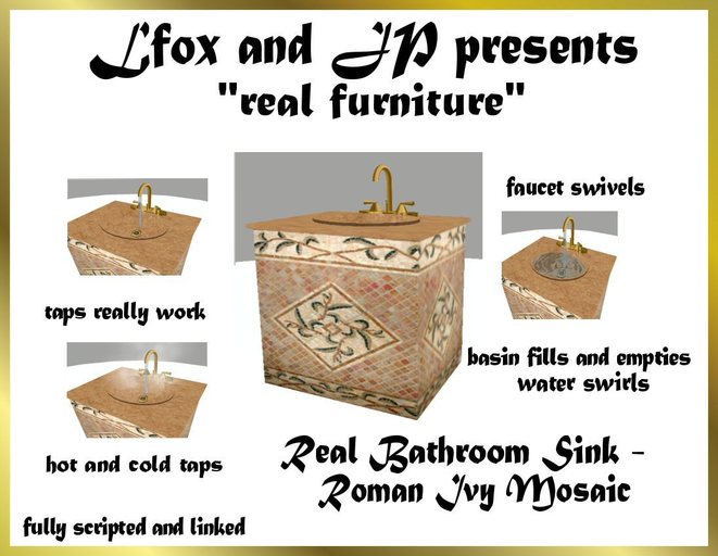 lfox and JP Real Bathroom Sink - Roman Ivy Mosaic (boxed)