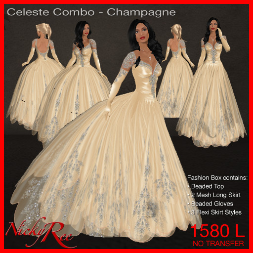 Nicky Ree Gown - Celeste Combo-Champagne
