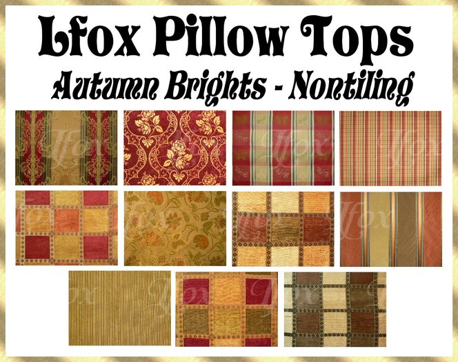 lfox Pillow Tops - Autumn Brights (boxed)