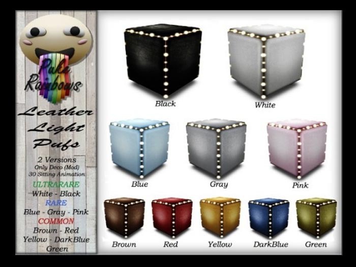 [PR] Leather Light Pufs - Gray <<RARE>>