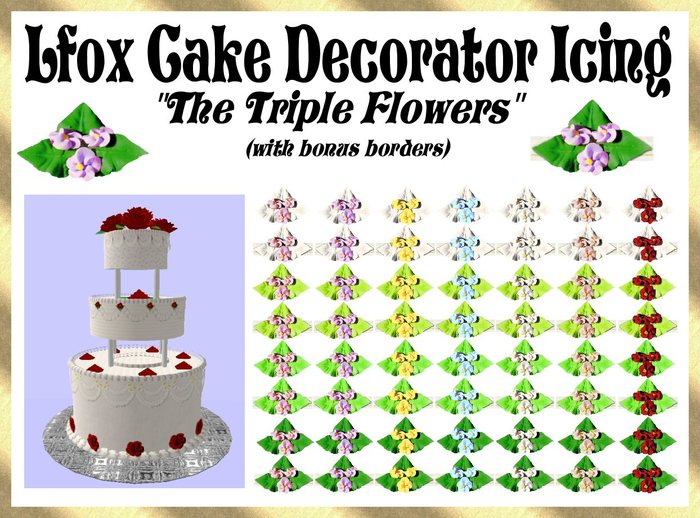 lfox Cake Icing - The Triple Flowers (boxed)