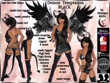 Demon temptation black wings hair rigged mesh tigh boots