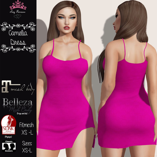 **Sexy Princess** Camelia Pink Dress