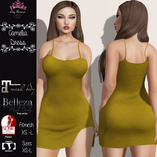 **Sexy Princess** Camelia Golden Yellow Dress
