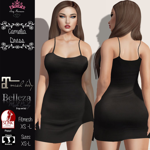 **Sexy Princess** Camelia Black Dress