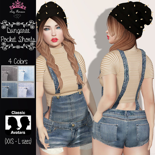 **Sexy Princess** Dungaree Shorts Fatpack