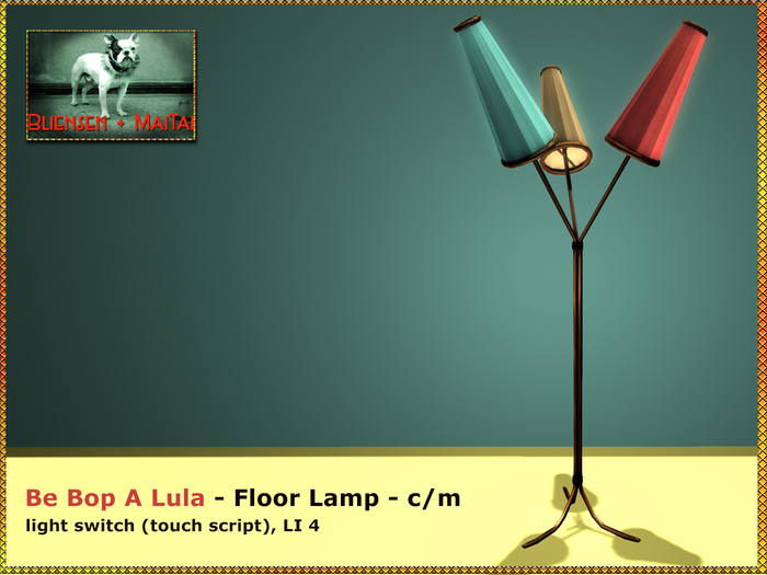 Bliensen + MaiTai - Be Bop A Lula - retro 1950s Floor Lamp