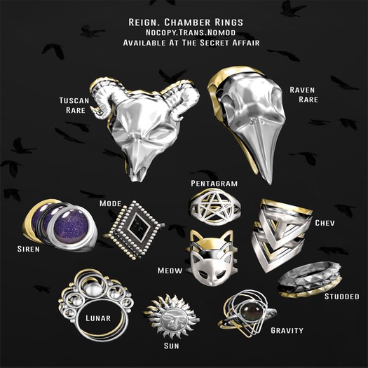 REIGN.- Chamber Rings- Lunar (BLACK)