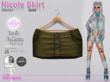 Nicole Skirt Denim Gold