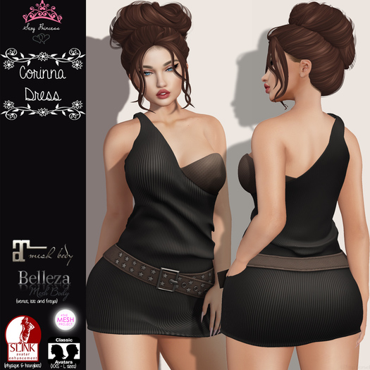 **Sexy Princess** Corinna Black-Tan Dress