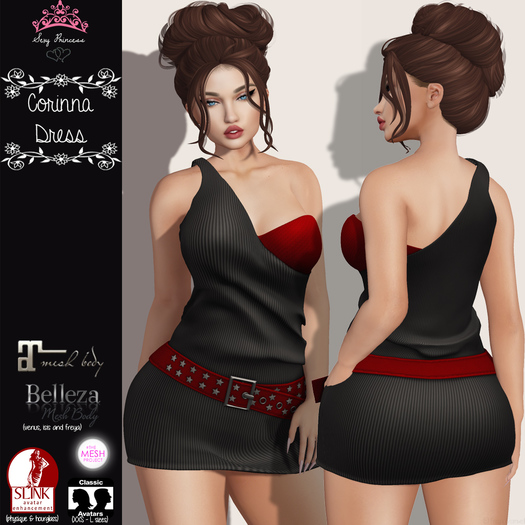 **Sexy Princess** Corinna Black-Red Dress