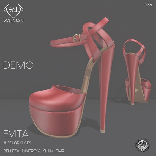 Second Life Marketplace G&D Shoes Evita DEMO (wear)