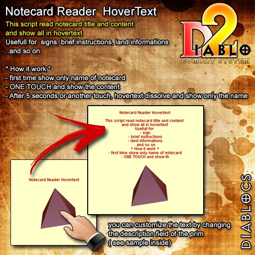 Second Life Marketplace Notecard Reader Hovertext (box)