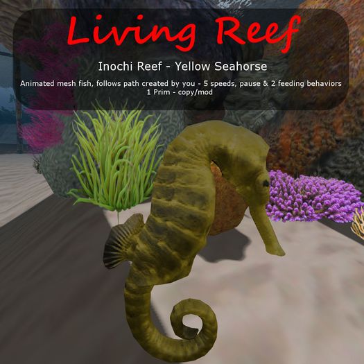 Inochi Reef : Mesh Fish - Yellow Seahorse