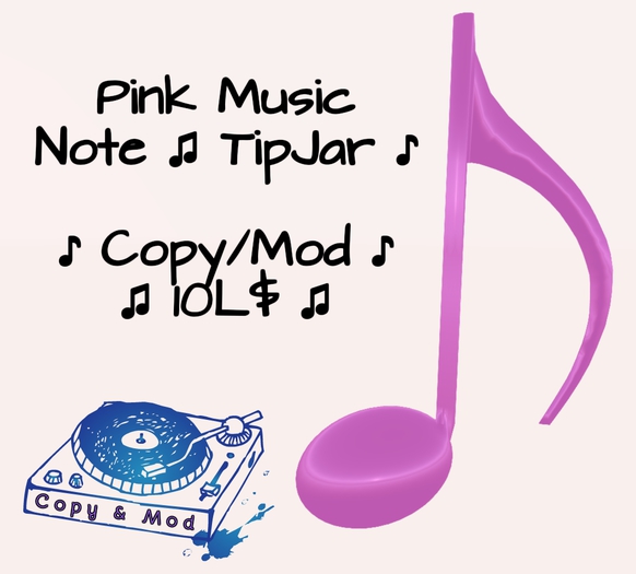 Pink Music Note TipJar