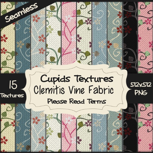 *Cupids Textures * 15 CLEMITIS VINE FABRIC
